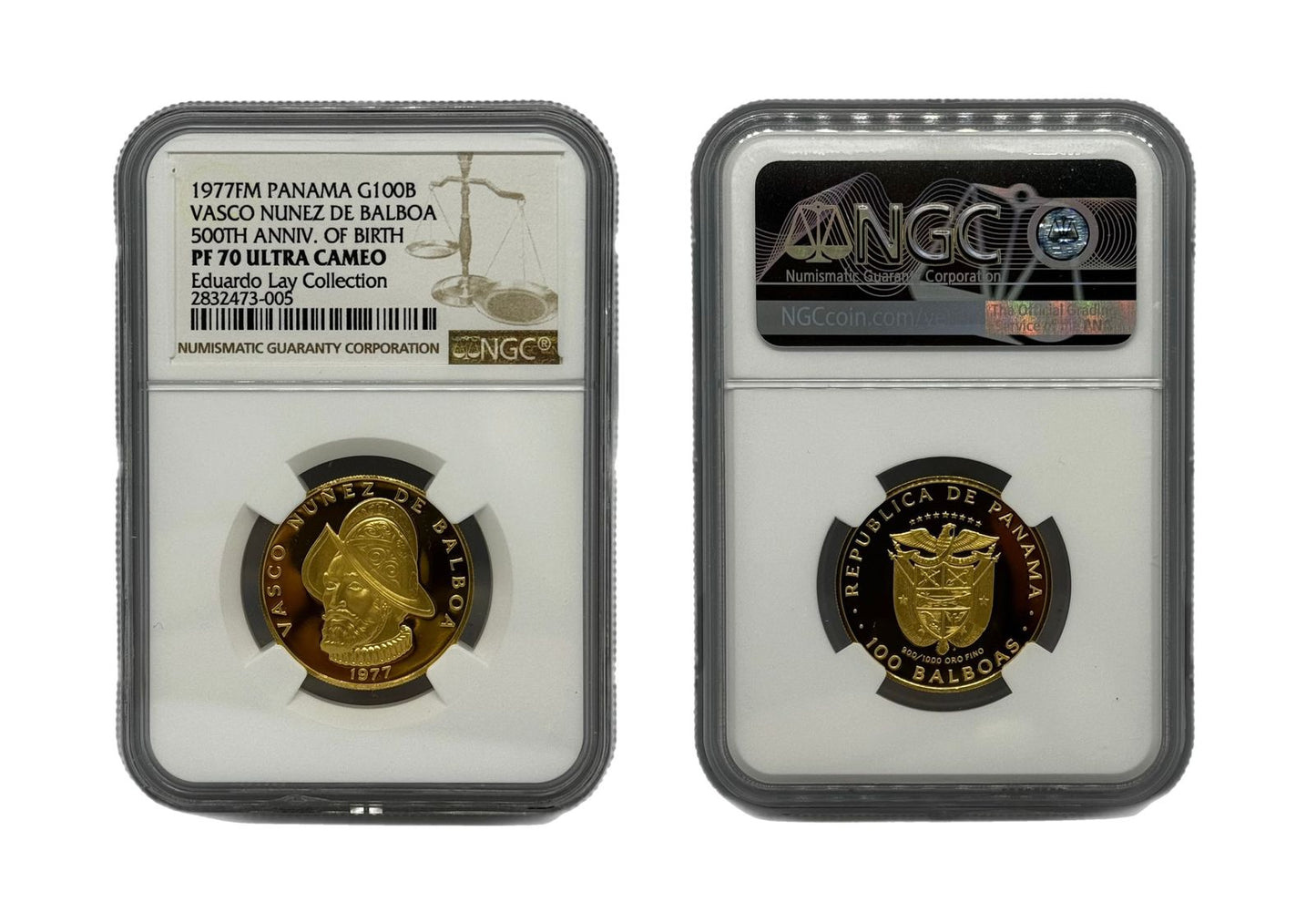 100 Balboas Oro 1977 FM Panamá NGC