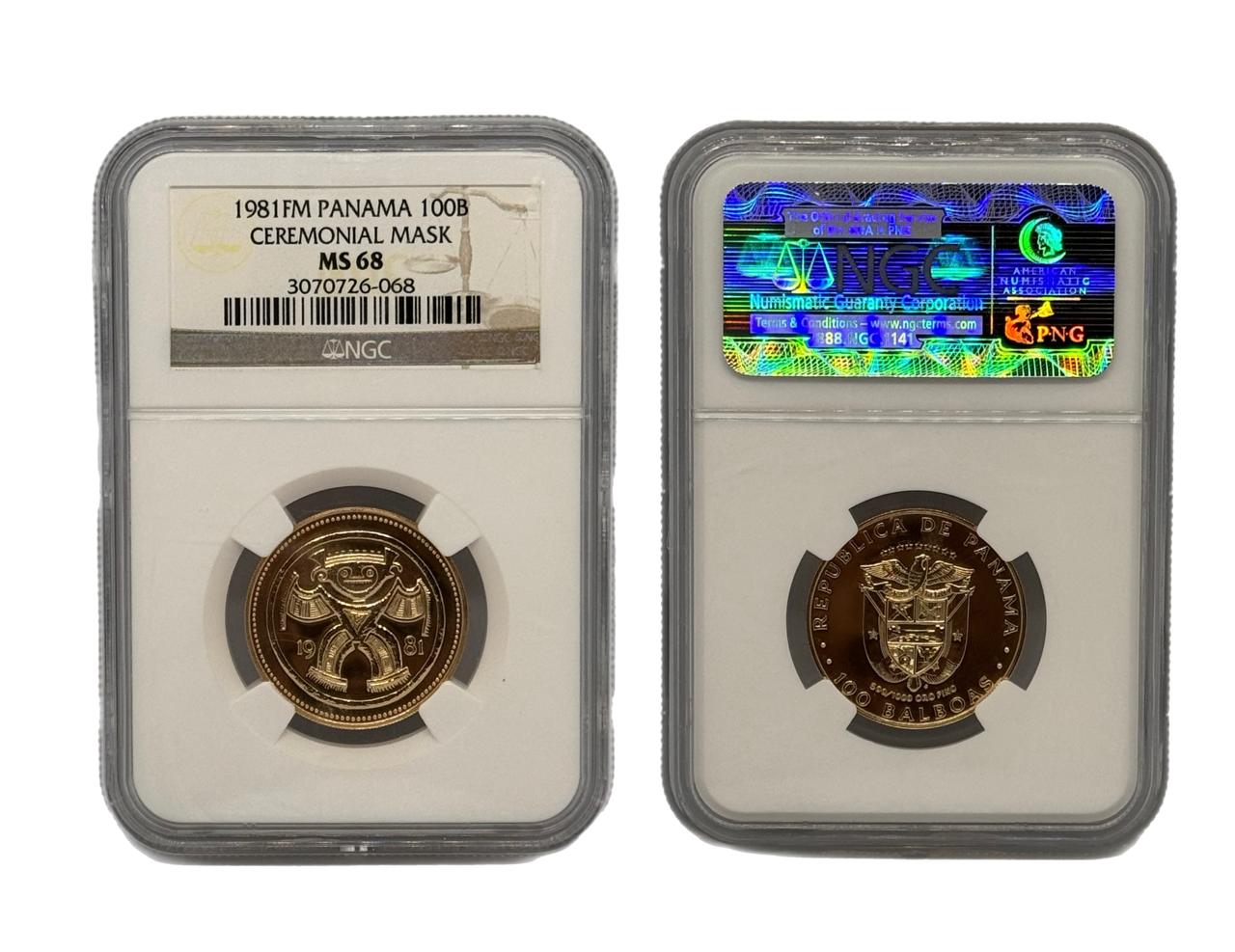 100 Balboas Oro 1981 FM Panamá NGC