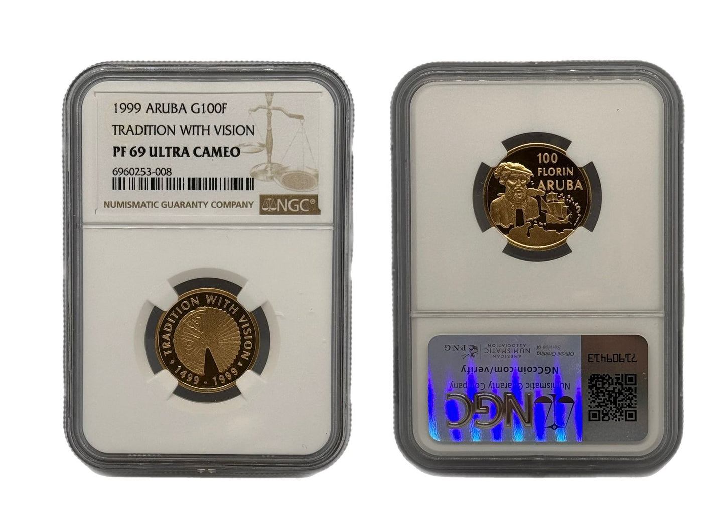 100 Florin Oro 1999 Aruba NGC