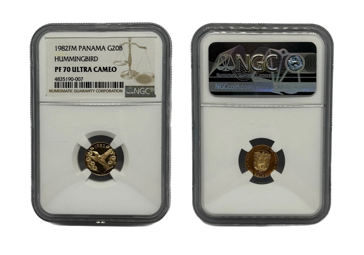 20 Balboas Oro 1982 FM Panamá NGC