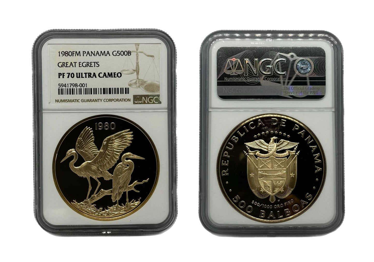 500 Balboas Oro 1980 FM Panamá NGC