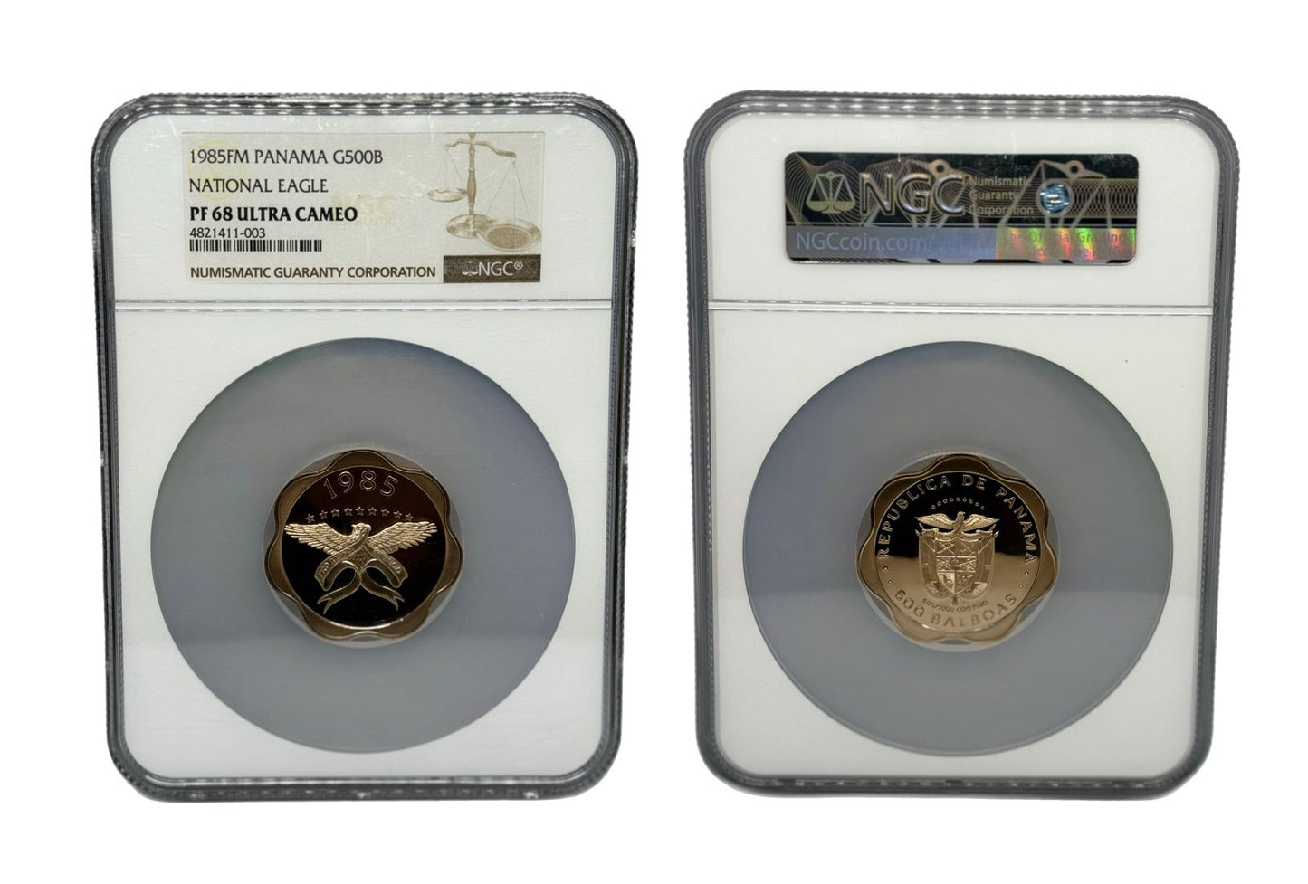 500 Balboas Oro 1985 FM Panamá NGC