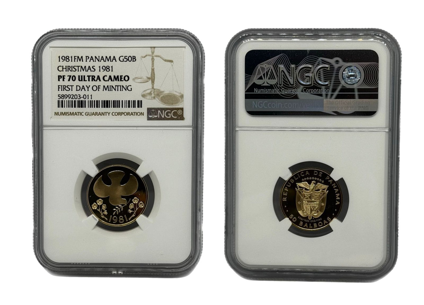 50 Balboas Oro 1981 FM Panamá NGC