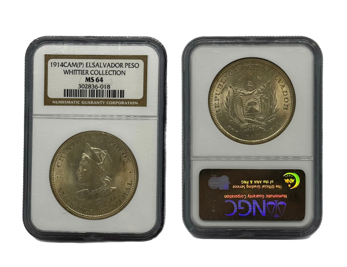 Peso 1914CAM El Salvador NGC