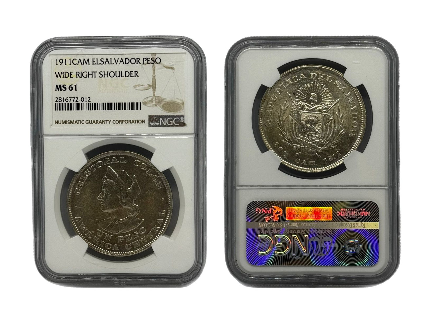 Peso 1911CAM El Salvador NGC