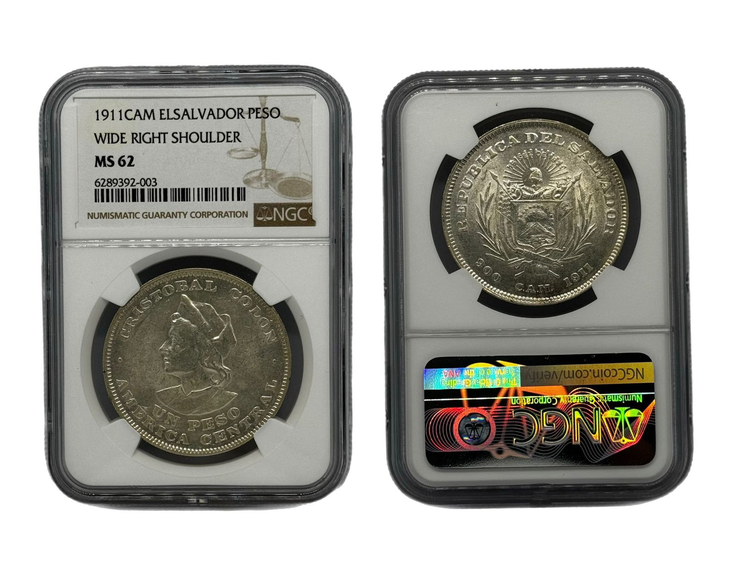 Peso 1911CAM El Salvador NGC