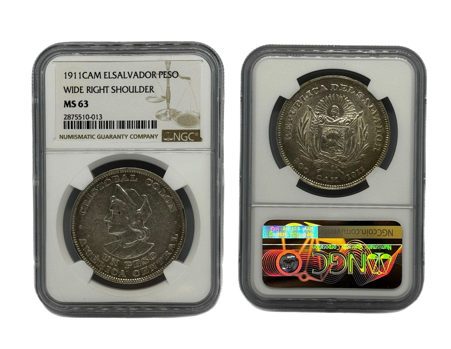 Peso 1911CAM El Salvador NGC