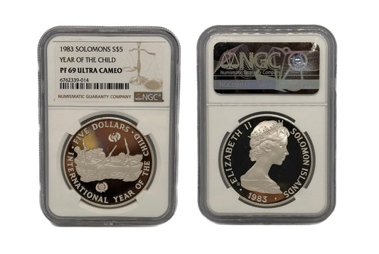 5 Dolar Plata 1983 Islas Salomón NGC