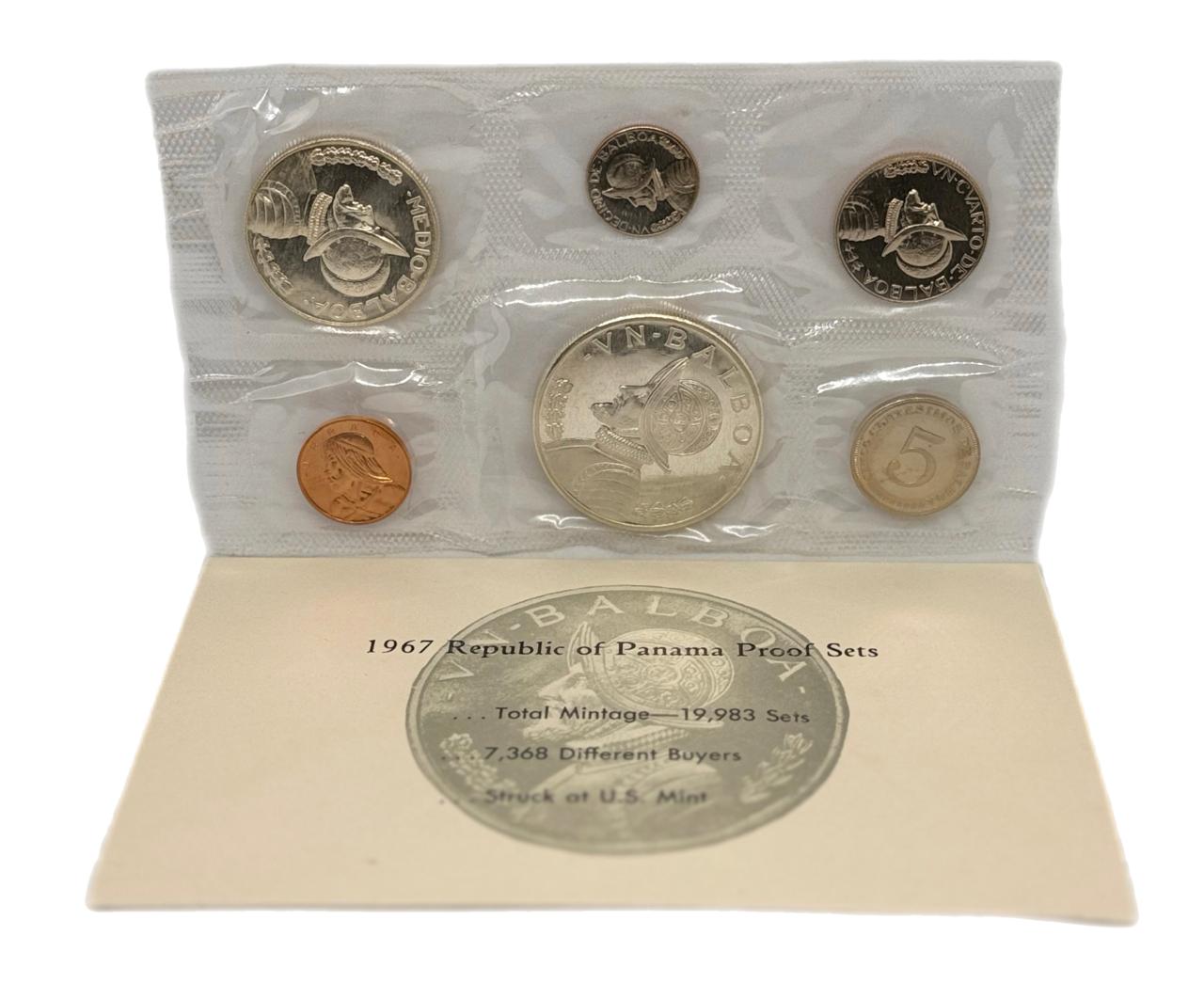 1967 Panamá Proof Set de 6 Monedas