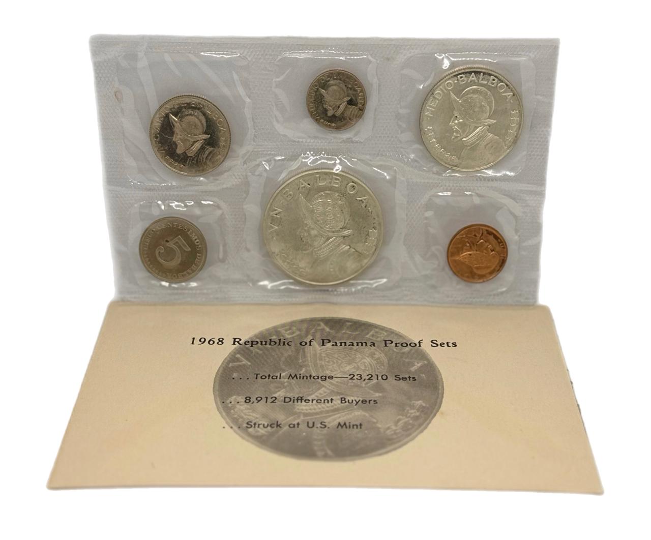 1968 Panamá Proof Set de 6 Monedas