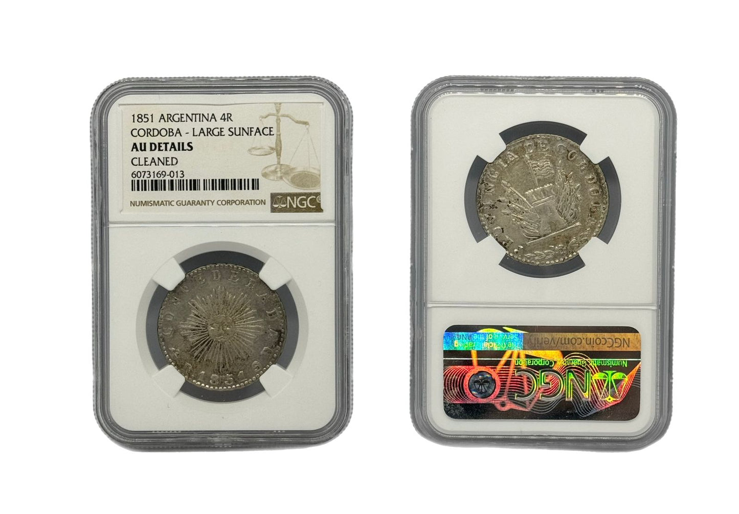 4 Reales 1851 Argentina NGC