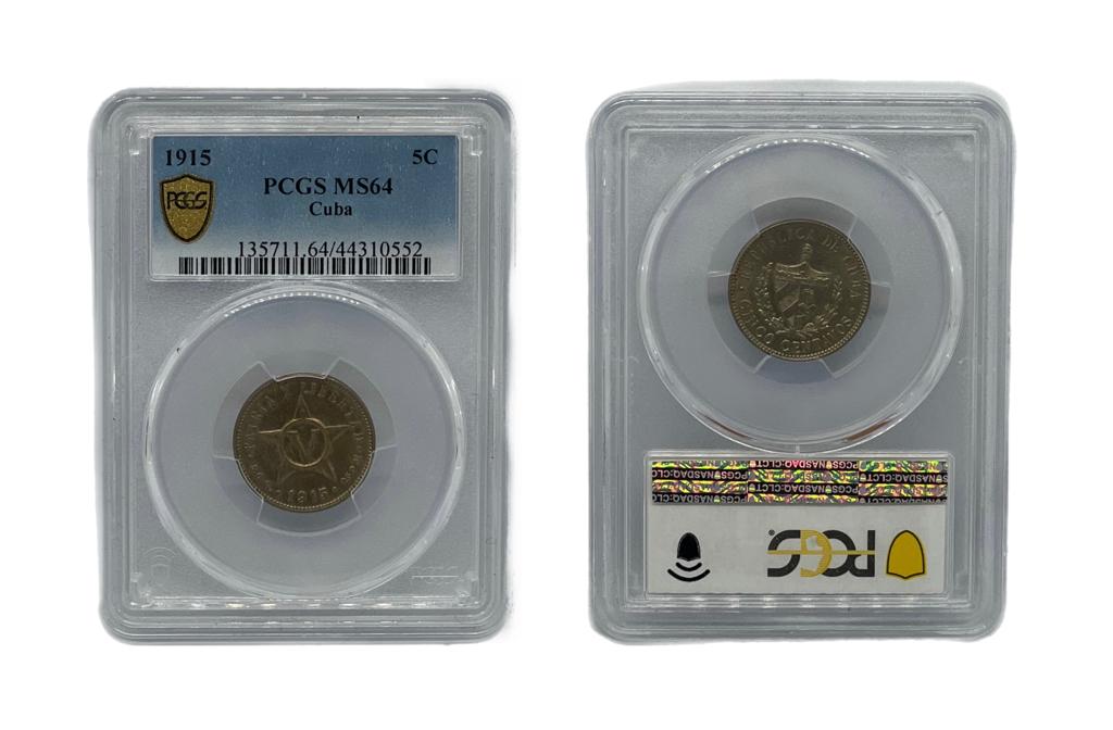 5 Centavos 1915 Cuba PCGS