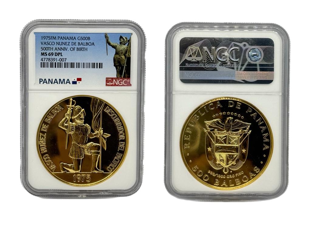 500 Balboas Oro 1975 FM Panamá NGC