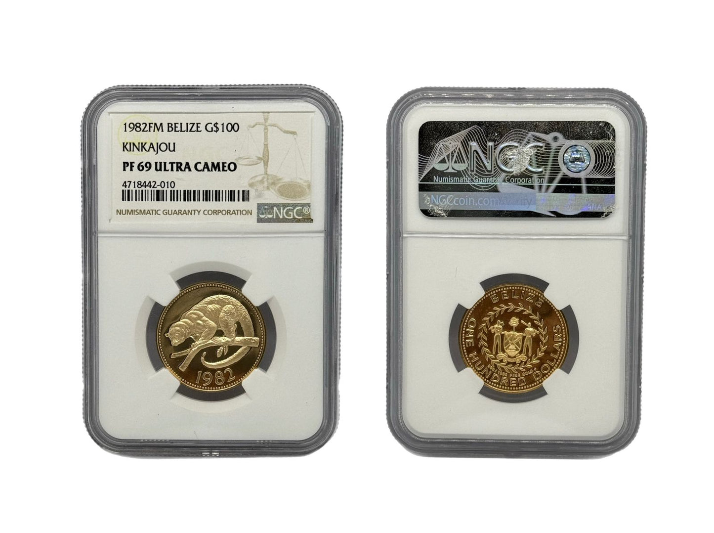 100 Dólar Oro 1982 FM Belize NGC