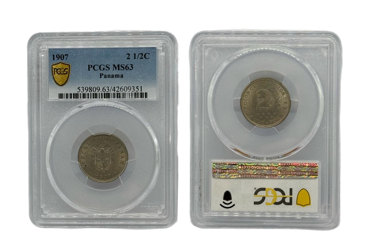 2.5 Centésimo 1907 Panamá NGC