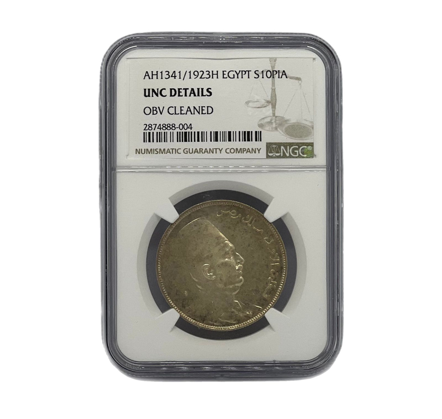 10 Piastres Plata AH1341/1923H Egipto