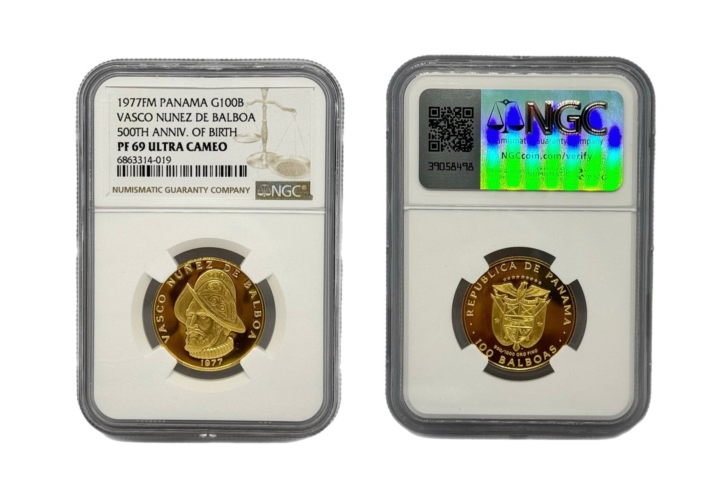 100 Balboas Oro 1977 FM Panamá NGC