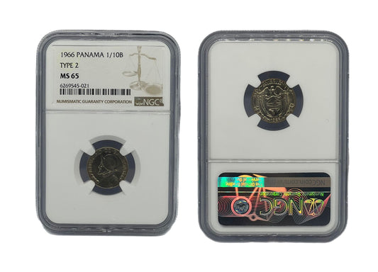 1/10 Balboa Plata 1966 Panamá NGC