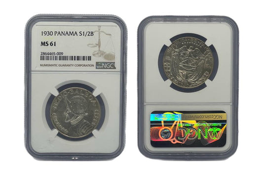 1/2 Balboa Plata 1930 Panamá NGC