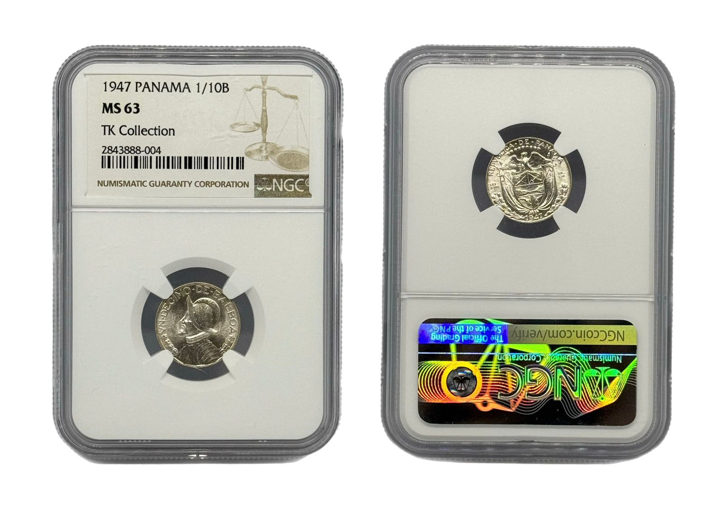 1/10 Balboa 1947 Panamá NGC