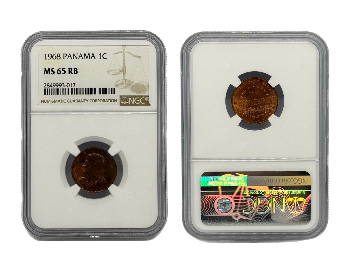 1 Centésimo 1968 Panamá NGC