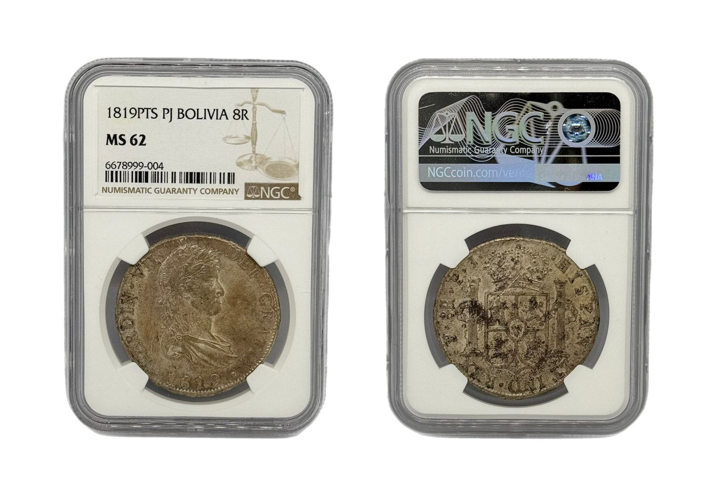 8 Real 1819PTS PJ Bolivia NGC