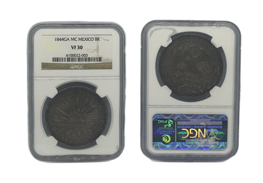 8 Reales 1844GA MC México NGC