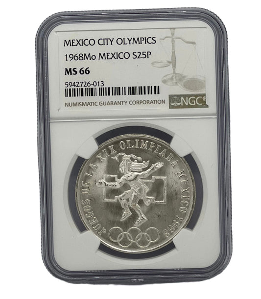 25 Pesos Plata 1968Mo Mexico NGC