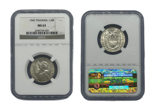 1/4 Balboa 1947 Panamá NGC