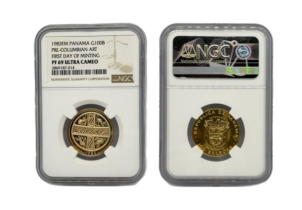 100 Balboas Oro 1983 FM Panamá NGC