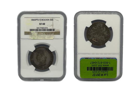 4 Sol Plata 1860PTS FJ Bolivia NGC