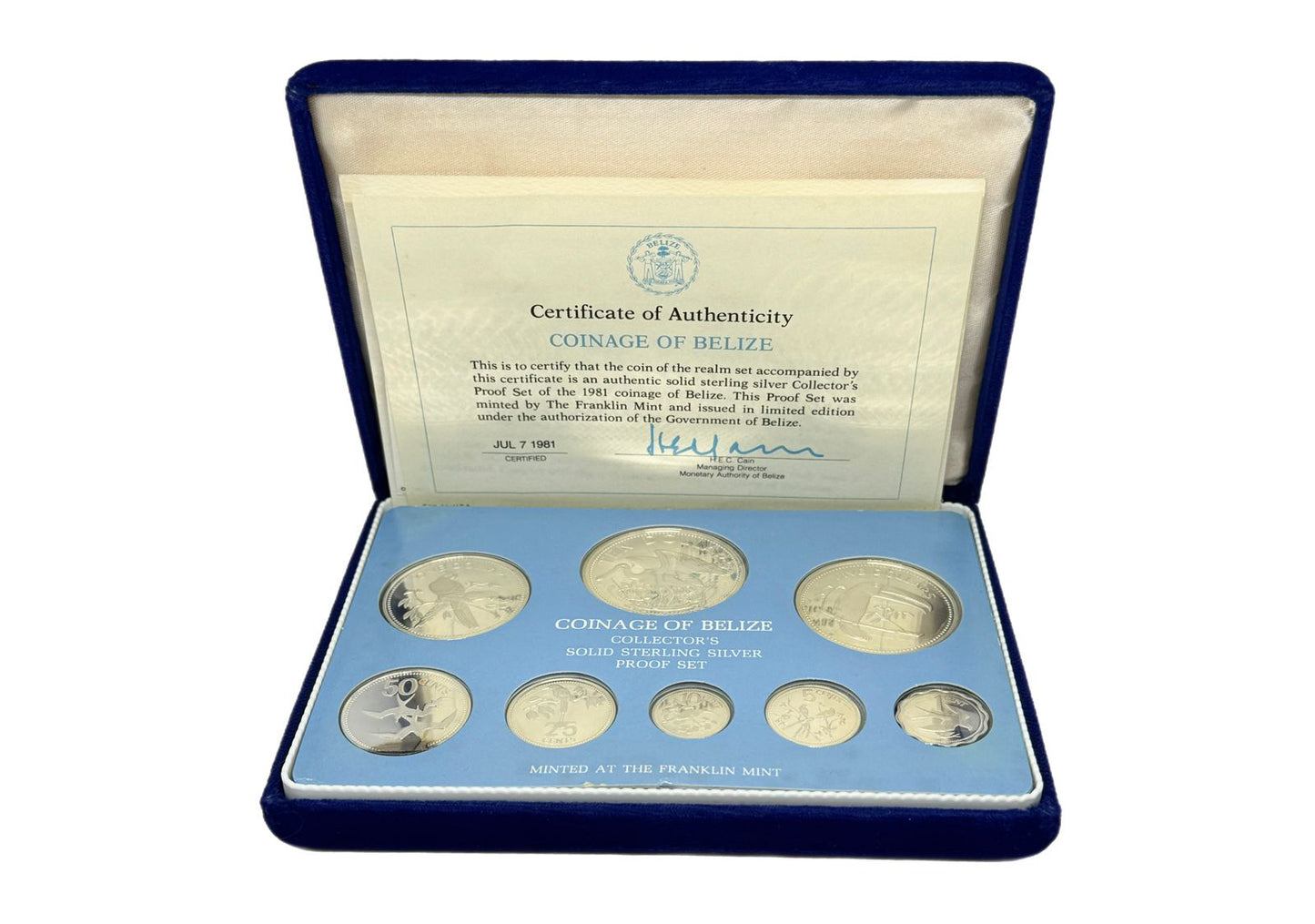 Set de Monedas de Plata Esterlina 1981 Belice