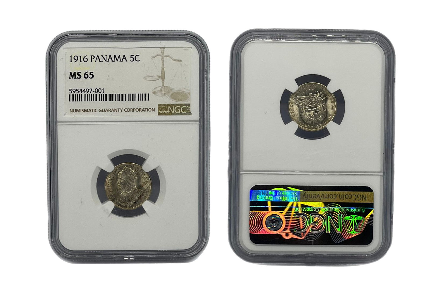 5 Centésimo 1916 Panamá NGC