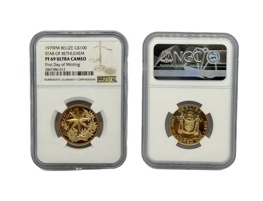 100 Dólar Oro 1979 FM Belize NGC