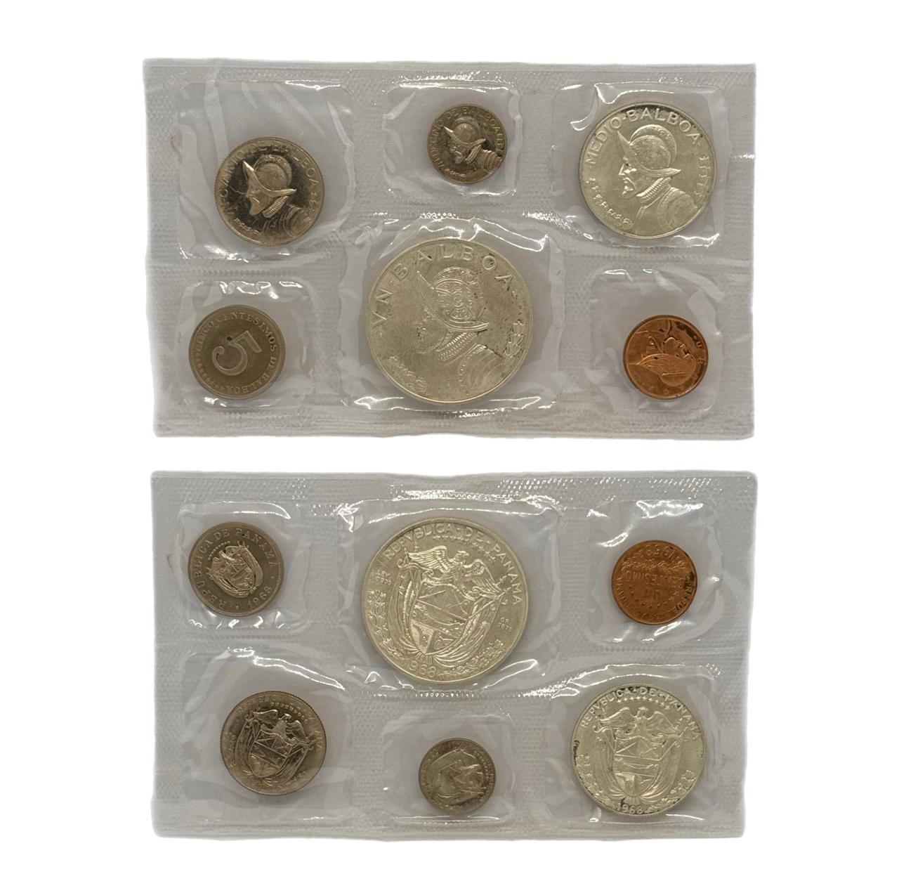 1968 Panamá Proof Set de 6 Monedas