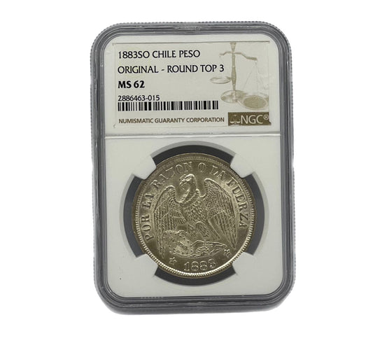 1 Peso 1883SO Chile NGC